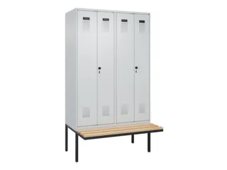 locker met bank,voor scheiding van kleding,HxBxD 2120x1200x815mm,4vak - 2