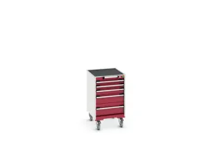 ladekast HxBxD 880x525x650mm 5laden romp RAL7035 front RAL3004 - 7