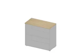 kantoorstelling HxBxD 815x900x450mm 2 OH houten vloer aluminium eiken