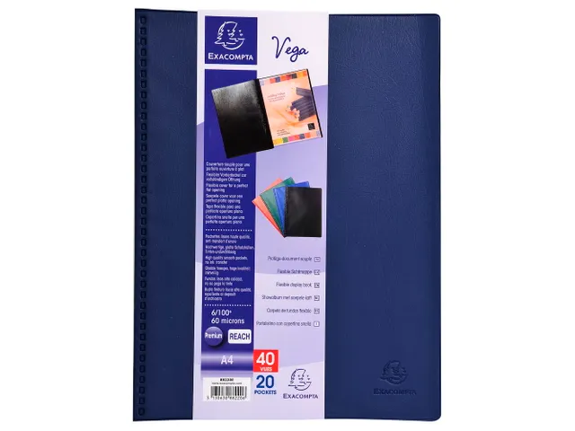 Protège-documents PVC - 40 vues - Vega opaque - A4 - Couleurs assorti