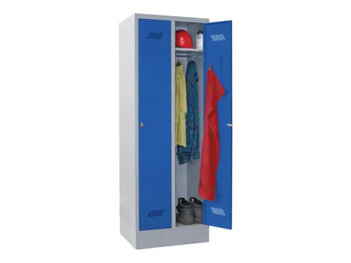 locker,HxBxD 1850x600x500mm,2vak,vak B 300mm,RAL7035,front RAL5010