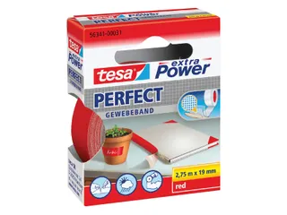 Plakband Tesa textiel 19mmx2.75m rood - 1