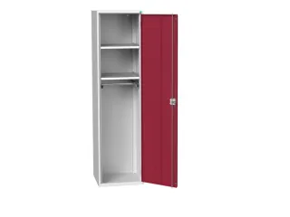 Lockerkast 2000x525x550mm 2 vakken, vleugeldeur, RAL7035 + RAL3004 - 1
