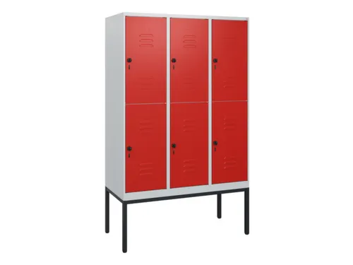 dubbeldekse locker,HxBxD 1950x1200x500mm,3x2vak.,vak B 400mm