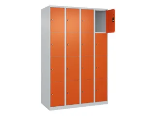 lockerkast,HxBxD 1850x1200x500mm,4x4vakken,vak B 300mm,cil.-slot - 1