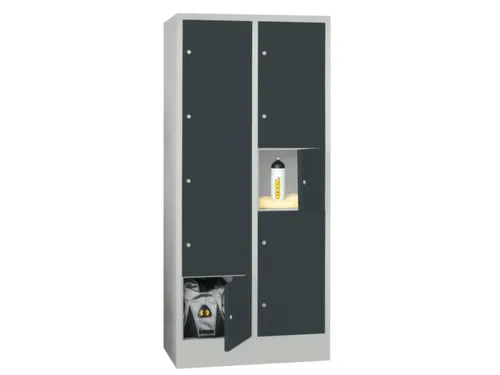 lockerkast,HxBxD 1850x800x500mm,2x5vakken,RAL7035,front RAL7016