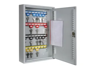 Sleutelkast 450X300X80Mm 32Haakjes 1Deur Ral7035 cilinderslot - 1