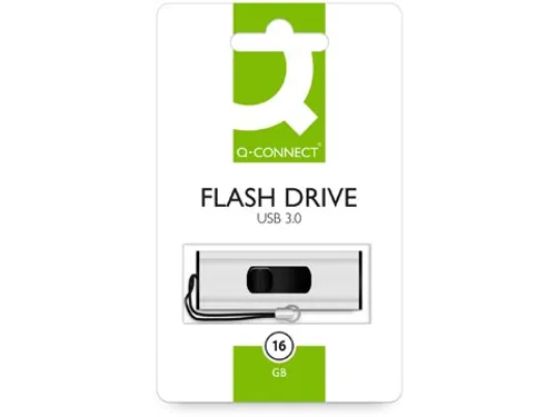 Q-Connect USB-stick 16GB USB 3.0 met schuifmechanisme Zilver