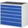 ladekast 1035x1145x650mm 6laden cilinderslot RAL7035 RAL5010 metaal