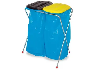 Lichte Afvalverzamelaar 2x70/120 liter 810x660x410mm Deksel - 1