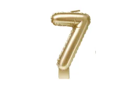 Verjaardagskaars cijfer 7 Folieballon Goud 10cm
