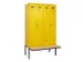 locker met bank,voor scheiding van kleding,HxBxD 2120x1200x815mm,4vak