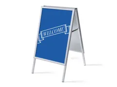 Stoepbord A1 complete set met print "WELCOME" Blauw