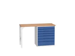 werkbank,HxBxD 930x1500x600mm,multiplexblad,2voeten/1container