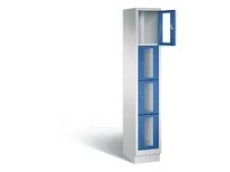 Lockerkast 1800x320x500mm 1x4 vakken Cilinderslot, Sokkel, RAL5010
