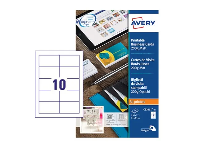 Visitekaart Avery C32011-10 85x54mm 200gr 100 stuks