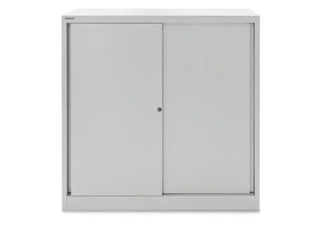 Schuifdeurkast Hxbxd 1181x1200x430mm 3oh 2legborden Staalplaat Ral7035