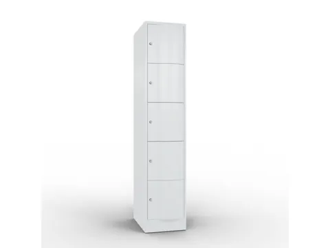 lockerkast cil.slot 1950x396x640mm 1x5 vakken RAL7035 front RAL7035