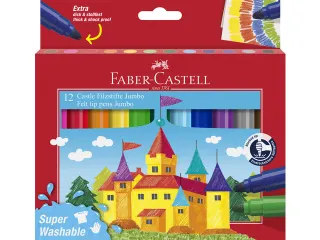 Viltstift Faber-Castell Jumbo 12 stuks super wasbaar karton etui - 2