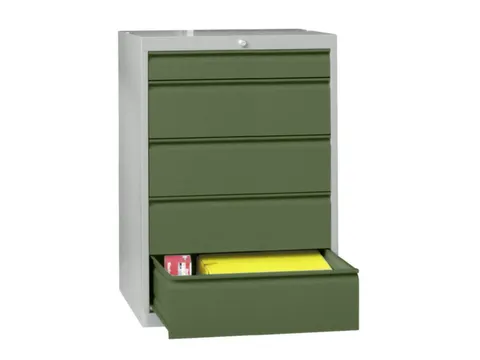 ladekast 1000x715x600mm 5laden cilinderslot RAL7035 front RAL6011