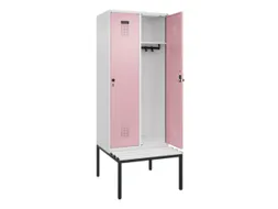 locker met bank,HxBxD 2120x800x815mm,2vak,vak B 400mm,draaigrendel