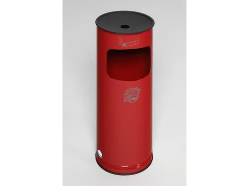 Combi-Asbak 610x250mm Aluminium Asbakopzet Zwart Rood 17 Liter