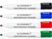 Marqueur tableau blanc Couleurs assorties Boîte 4 pièces
