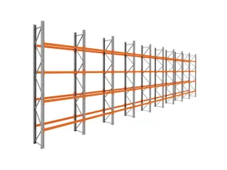 palletstelling,basis+8xaanbouw,HxBxD 4620x17425x750mm,vakl. 3000kg - 1