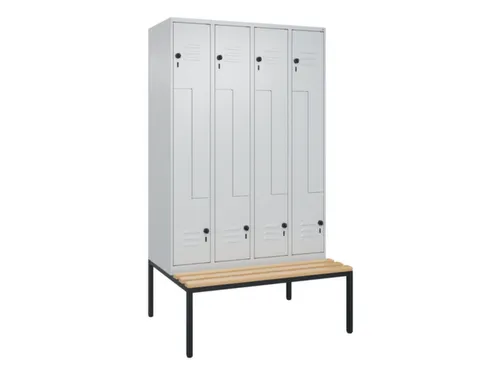 Z-garderobekast,HxBxD 2120x1200x815mm,8vak,vak B 300mm,draaigrendel