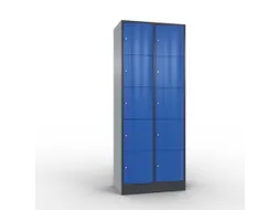 lockerkast,HxBxD 1950x770x540mm,2x5vakken,romp RAL7021,front RAL5010