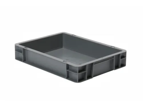 Euronorm-stapelbak 7l 75x400x300mm Wanden/bodem Gesloten Grijs