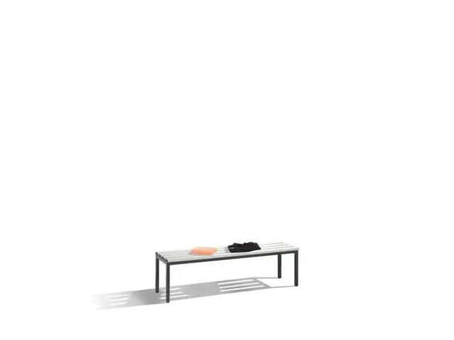 omkleedbank,LxD 1500x400mm,kunststof lijsten lichtgrijs,romp RAL7021