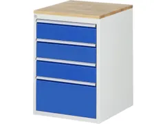 ladekast 825x580x650mm 4laden cilinderslot RAL7035 RAL5010 beuken