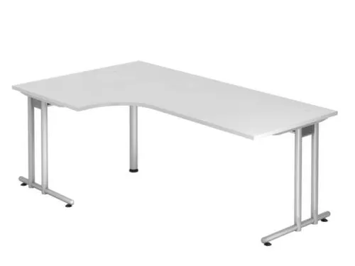 hoek-bureau,HxBxD 720x2000x800/1200mm,blad wit,verdieping links