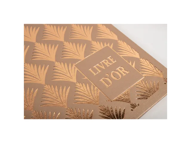 Livre d'or 140 pages tranche or - Format 21x19cm - PALMYRE - Nude palm