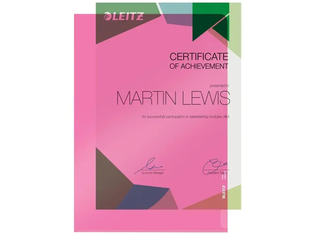 Insteekmap L-map Leitz 4100 Premium A4 0.15mm Helder Pvc Rood