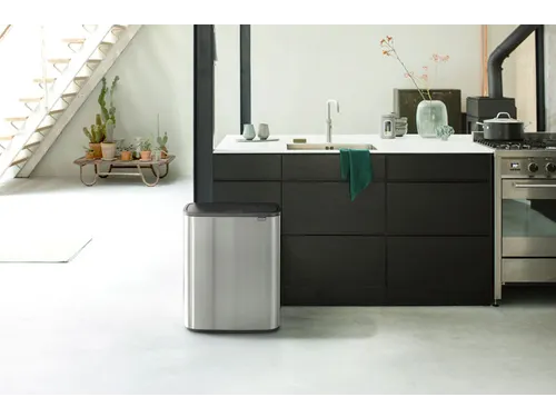 Afvalbak Bo Touch Bin 2x30 Liter Mat RVS FPP