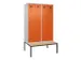 locker met bank,voor scheiding van kleding,HxBxD 2120x1200x815mm,4vak