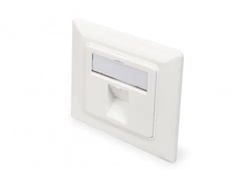 Frontplaat voor Keystone Jacks 1x RJ45 stofkap 80x80 + centrale plaat