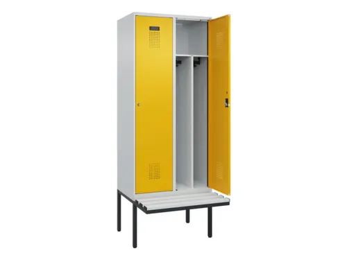 locker met bank,voor scheiding van kleding,HxBxD 2120x800x815mm,2vak