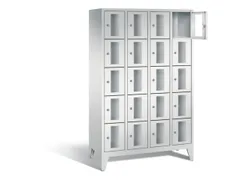 Lockerkast 1850x1190x500mm 4x5 vakken Cilinderslot Poten, RAL7035