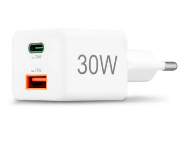 Oplader Hama USB-C/USB-A Mini PD 30W wit