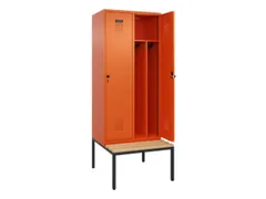 locker met bank,voor scheiding van kleding,HxBxD 2120x800x815mm,2vak