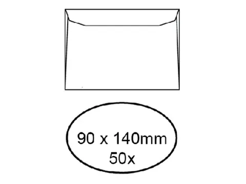 Envelop Quantore voor visitekaartjes 90x140mm 95gr wit 50st.