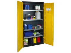 milieukast,HxBxD 1950x1000x500mm,4xopvanglegborden/1etage,romp RAL7016