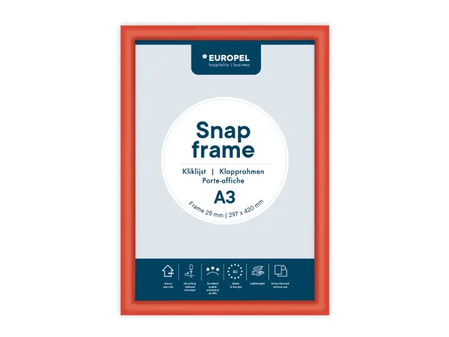 Kliklijst Europel A3 25mm rood