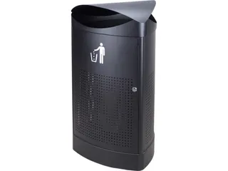 Driehoekige Buitenafvalbak 60 Liter Zwart - 1