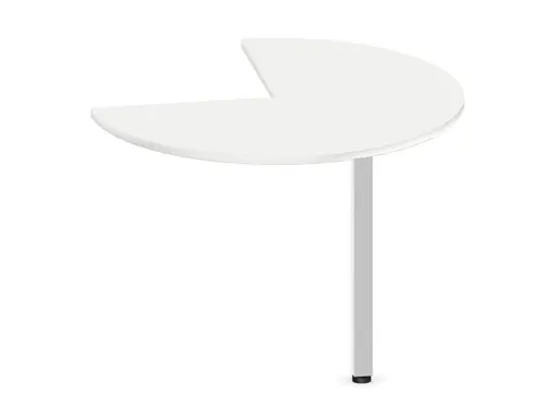 aanbouwtafel,i.h.v.,HxØ 720-840x1000mm,driekwartrond,Bl-wit