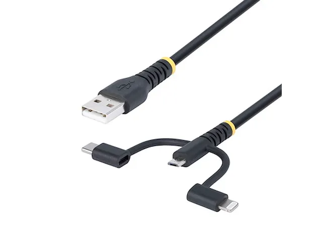1m Robuuste USB Multi Oplaadkabel zwart
