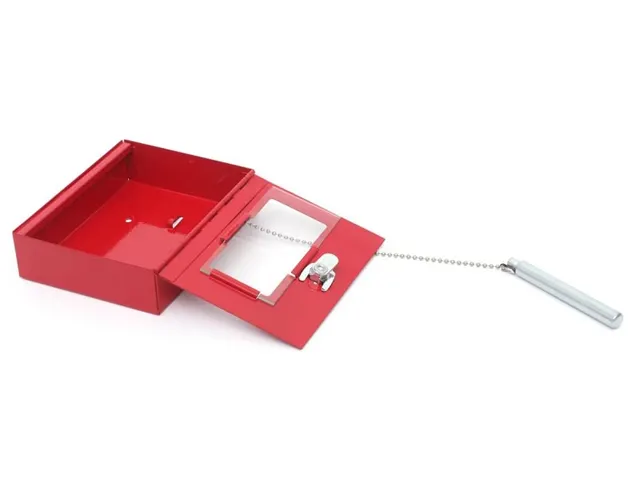 Q-Connect noodsleutelkast 12x4x15cm rood voor 1 sleutel